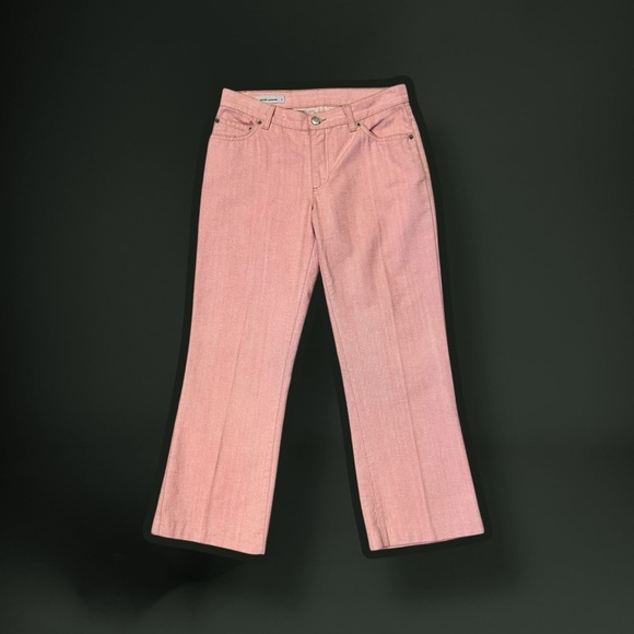 René Lezard Salmon Pink Cotton-Blend Denim Crop Pants Size 36 = Size Small - Picture 1 of 14